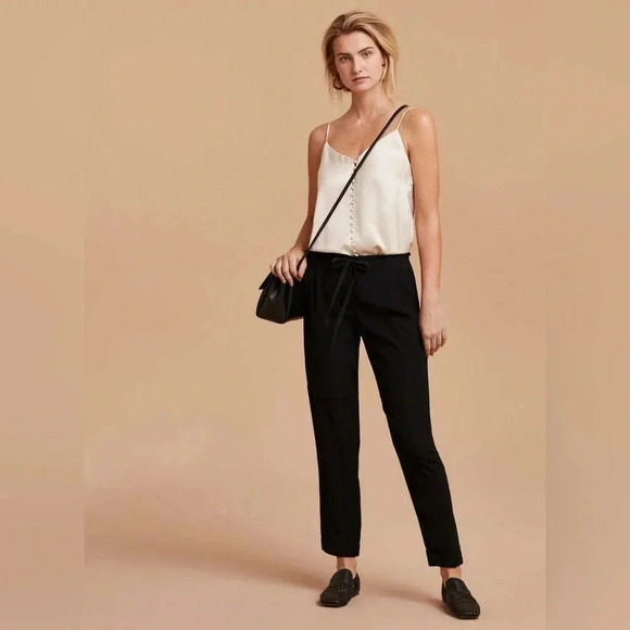 Wilfred Maraist black pants joggers drawstring pockets cuffed Size S - Picture 9 of 10